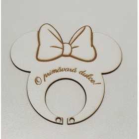 L1172-Decupaj MDF Minnie suport pentru acadele 90 x 90 mm 1 buc - bijuterii personalizate din argint | simoshop