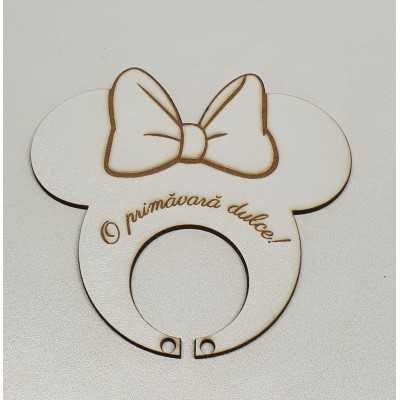 L1172-Decupaj MDF Minnie suport pentru acadele 90 x 90 mm 1 buc - bijuterii personalizate din argint | simoshop