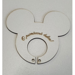L1171-Decupaj MDF Mickey suport pentru acadele 90 x 90 mm 1 buc - bijuterii personalizate din argint | simoshop