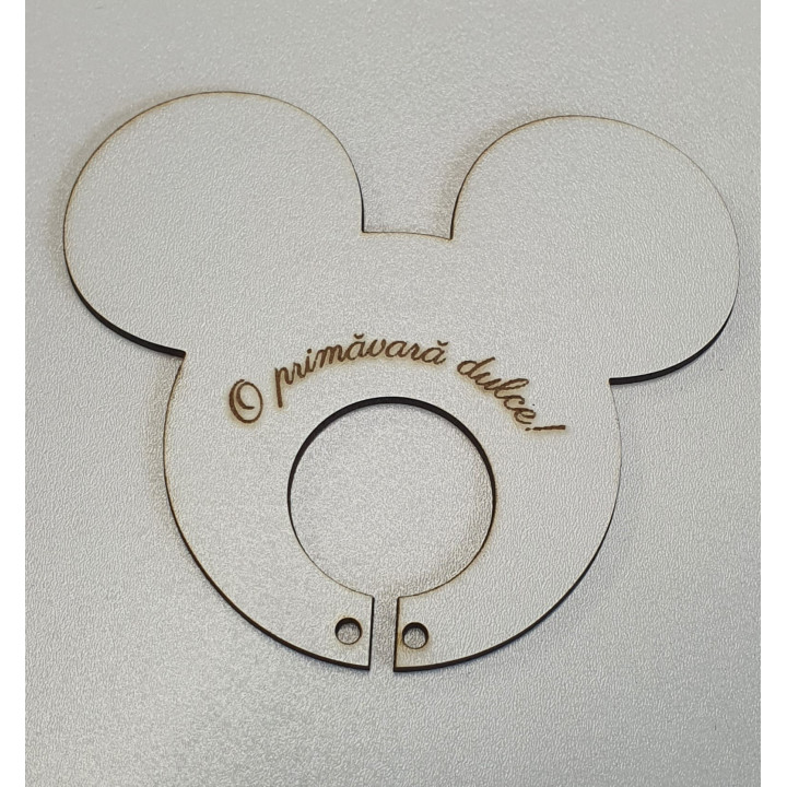 L1171-Decupaj MDF Mickey suport pentru acadele 90 x 90 mm 1 buc - bijuterii personalizate din argint | simoshop