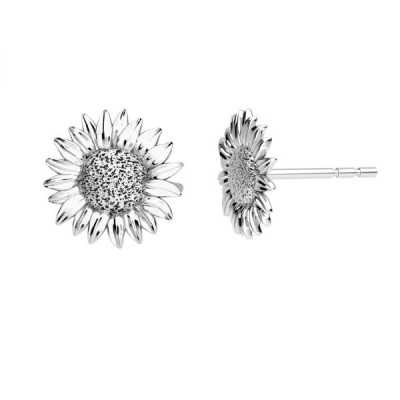G0714 -Tija cercei Sunflower argint 10mm -1 buc - bijuterii personalizate din argint | simoshop