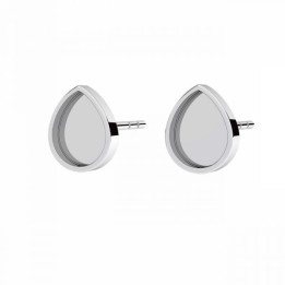 G0718-Tije platou lacrima 6,3X7,5 mm cu bordura inalta - bijuterii personalizate din argint | simoshop