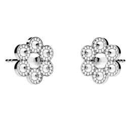 G0739 -Tija cercei floare argint 11mm -1 buc - bijuterii personalizate din argint | simoshop