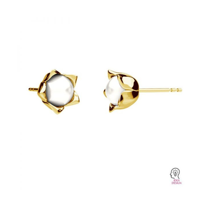 G0744-Tija lalea perle gaurite pe jumatate 5817 de 6mm - bijuterii personalizate din argint | simoshop