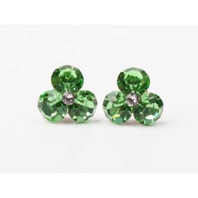 Cercei floare 3 cristale Marissa-1 pereche - bijuterii personalizate din argint | simoshop