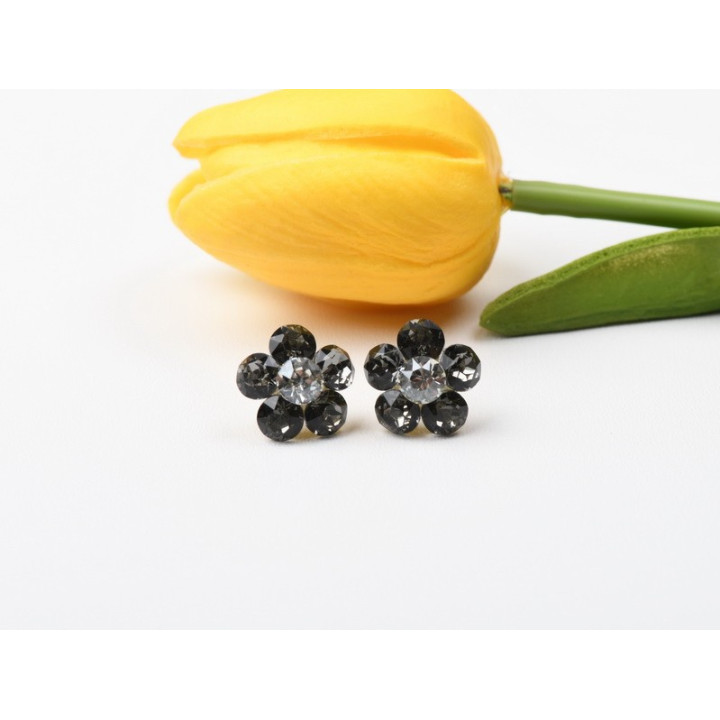 copy of Cercei floare cu 3 cristale de 6mm, tangerine - 1 pereche - bijuterii personalizate din argint | simoshop