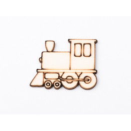 L1193-Decupaj din lemn Locomotiva 5x4 cm - 1 buc - bijuterii personalizate din argint | simoshop