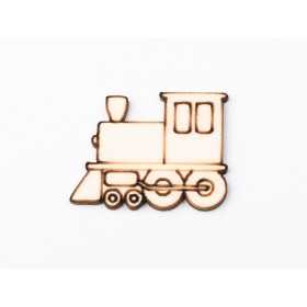 L1193-Decupaj din lemn Locomotiva 5x4 cm - 1 buc - bijuterii personalizate din argint | simoshop