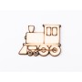 L1193-Decupaj din lemn Locomotiva 5x4 cm - 1 buc - bijuterii personalizate din argint | simoshop