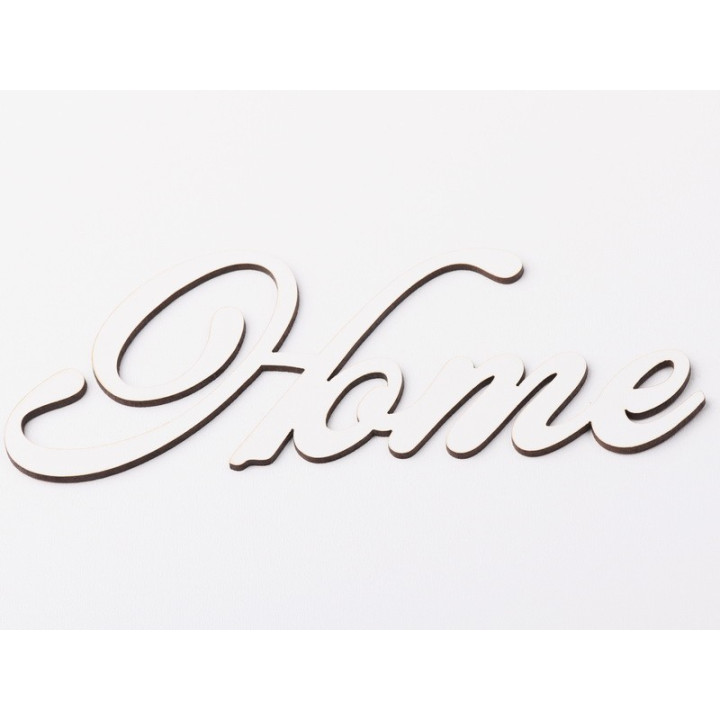L1194-Text din MDF alb Home 15x5 cm - 1 buc - bijuterii personalizate din argint | simoshop