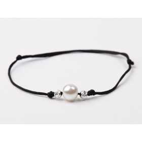 B007-Bratara reglabila cu perla si distantiere argint - bijuterii personalizate din argint | simoshop