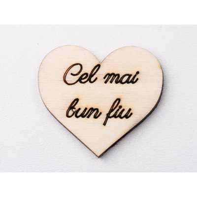 L1198-Decupaj inima lemn "Cel mai bun fiu"-5cm, 1 buc - bijuterii personalizate din argint | simoshop