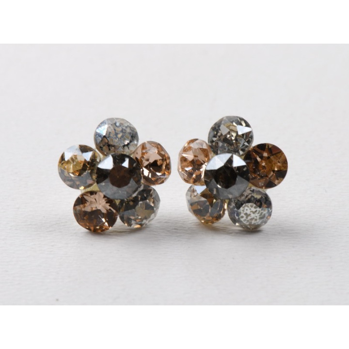 copy of Cercei floare cu 3 cristale de 6mm, tangerine - 1 pereche - bijuterii personalizate din argint | simoshop