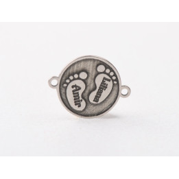 E2043 N Link gravat in relief talpite 13x17x0.5mm Ag925 - bijuterii personalizate din argint | simoshop