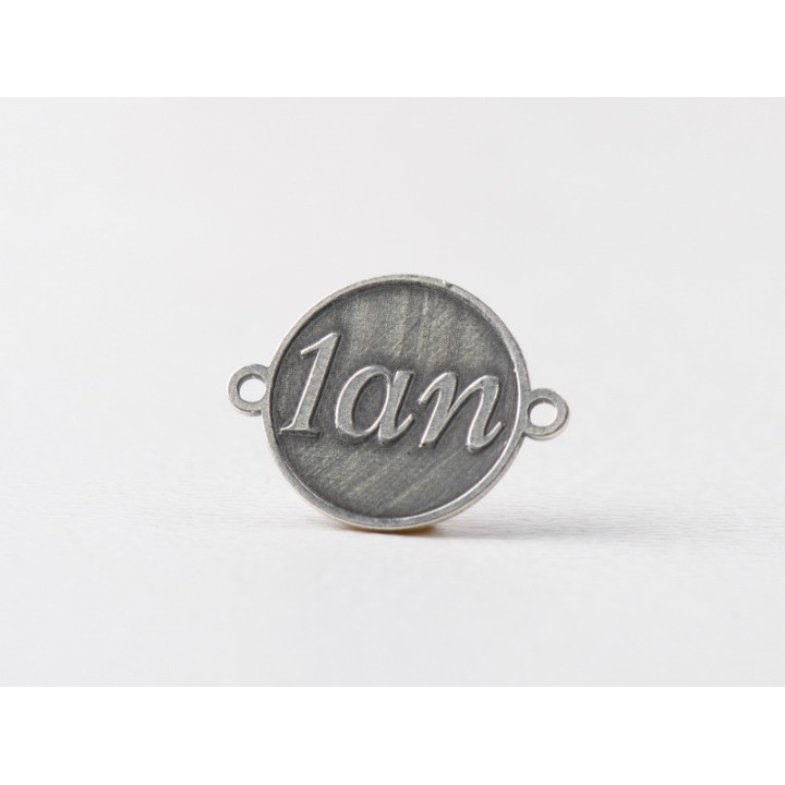 E2044 N Link gravat in relief 1 an 13x17x0.5mm Ag925 - bijuterii personalizate din argint | simoshop
