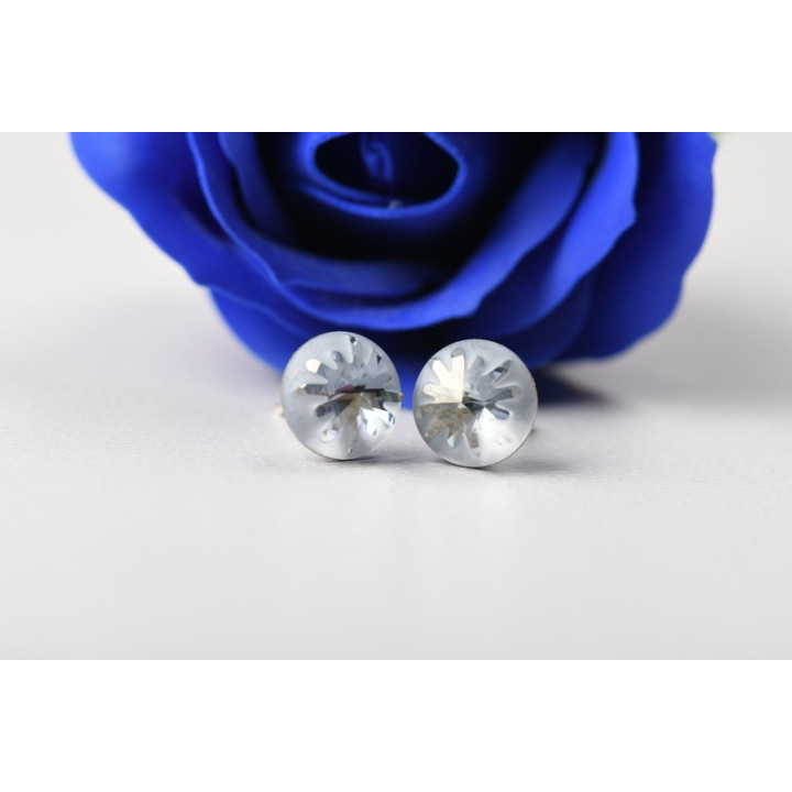 copy of Cercei lantisor 6mm cu cristal chaton, siam - 1 pereche - bijuterii personalizate din argint | simoshop