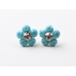 copy of Cercei floare cu 3 cristale de 6mm, tangerine - 1 pereche - bijuterii personalizate din argint | simoshop