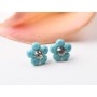 Cercei floare 6 cristale Harmony-1 pereche - bijuterii personalizate din argint | simoshop