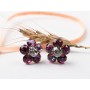 Cercei floare 6 cristale Vivid-1 pereche - bijuterii personalizate din argint | simoshop