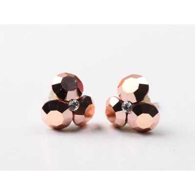 Cercei floare 3 cristale Gleam-1 pereche - bijuterii personalizate din argint | simoshop