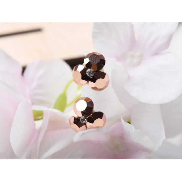 copy of Cercei floare cu 3 cristale de 6mm, tangerine - 1 pereche - bijuterii personalizate din argint | simoshop