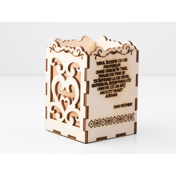 L1203-Cutiuta lemn "Visul incepe" 12.5x9cm 1buc - bijuterii personalizate din argint | simoshop