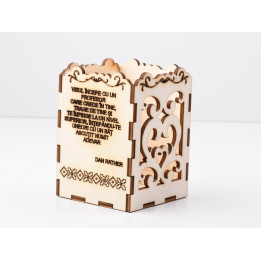 L1203-Cutiuta lemn "Visul incepe" 12.5x9cm 1buc - bijuterii personalizate din argint | simoshop