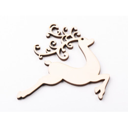 L1211-Decoratiune lemn "Ren stilizat" 9x9cm - bijuterii personalizate din argint | simoshop