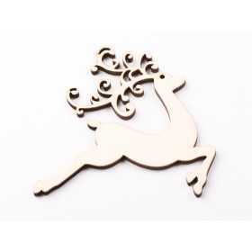 L1211-Decoratiune lemn "Ren stilizat" 9x9cm - bijuterii personalizate din argint | simoshop