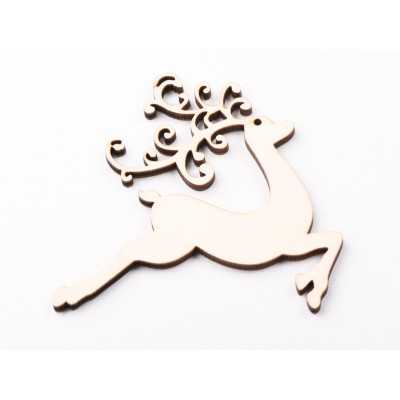 L1211-Decoratiune lemn "Ren stilizat" 9x9cm - bijuterii personalizate din argint | simoshop