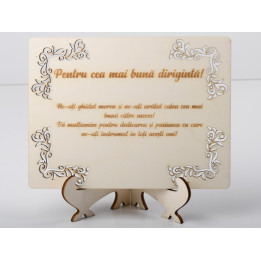 L1213- Decoratiune cu suport Doamna Diriginta 20x15cm - bijuterii personalizate din argint | simoshop