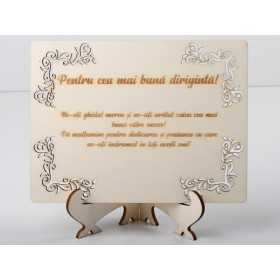 L1213- Decoratiune cu suport Doamna Diriginta 20x15cm - bijuterii personalizate din argint | simoshop