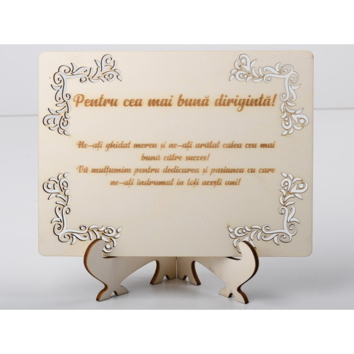 L1213- Decoratiune cu suport Doamna Diriginta 20x15cm - bijuterii personalizate din argint | simoshop