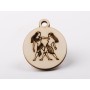 L1215-Decoratiune lemn zodia Gemeni 4.5x4cm- 1 buc - bijuterii personalizate din argint | simoshop