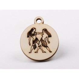 copy of L795-Decoratiune lemn zodia Gemeni10x10cm- 1 buc - bijuterii personalizate din argint | simoshop