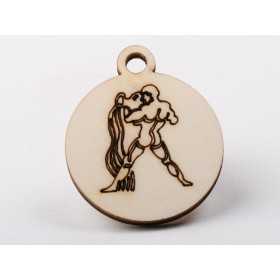 L1217-Decoratiune lemn zodia Varsator 4.5x4cm- 1 buc - bijuterii personalizate din argint | simoshop