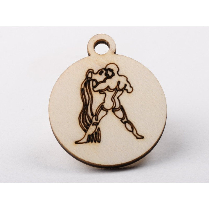 copy of L795-Decoratiune lemn zodia Gemeni10x10cm- 1 buc - bijuterii personalizate din argint | simoshop