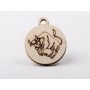 L1219-Decoratiune lemn zodia Taur 4.5x4cm- 1 buc - bijuterii personalizate din argint | simoshop