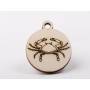 L1224-Decoratiune lemn zodia Rac 4.5x4cm- 1 buc - bijuterii personalizate din argint | simoshop