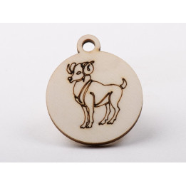 L1225-Decoratiune lemn zodia Berbec 4.5x4cm- 1 buc - bijuterii personalizate din argint | simoshop