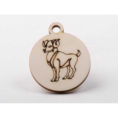 L1225-Decoratiune lemn zodia Berbec 4.5x4cm- 1 buc - bijuterii personalizate din argint | simoshop
