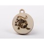 L1226-Decoratiune lemn zodia Leu 4.5x4cm- 1 buc - bijuterii personalizate din argint | simoshop