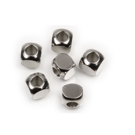 C025-Distantier otel inoxidabil cub 6x6x6mm - 1 buc - bijuterii personalizate din argint | simoshop