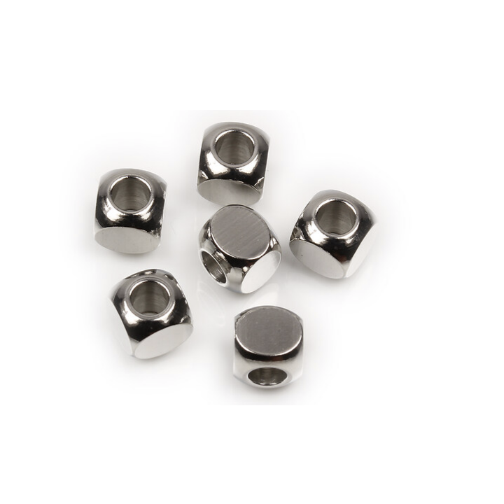 C025-Distantier otel inoxidabil cub 6x6x6mm - 1 buc - bijuterii personalizate din argint | simoshop