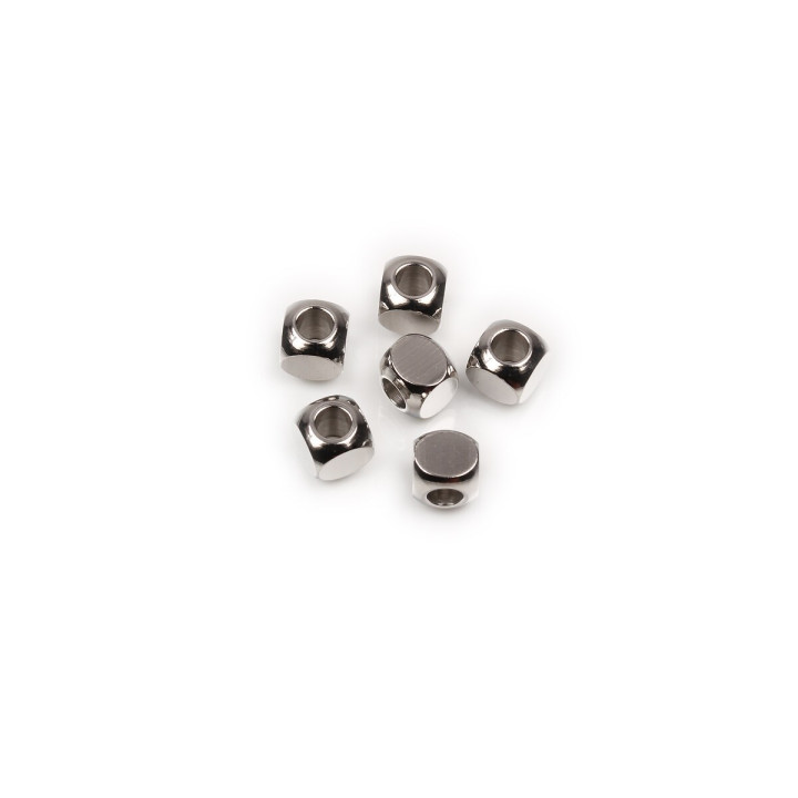 C025-Distantier otel inoxidabil cub 6x6x6mm - 1 buc - bijuterii personalizate din argint | simoshop
