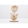L1231-Decupaj lemn floare cu suport "Cea mai buna nepoata" -1 buc - bijuterii personalizate din argint | simoshop