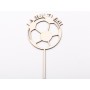 L1238-Topper lemn "La multi ani" minge 15x10cm 1buc - bijuterii personalizate din argint | simoshop