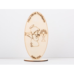 L1240-Decoratiune lemn "Prima Impartasanie" 10x20 cm - 1 buc - bijuterii personalizate din argint | simoshop