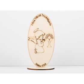 L1240-Decoratiune lemn "Prima Impartasanie" 10x20 cm - 1 buc - bijuterii personalizate din argint | simoshop
