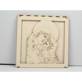 L927- Caseta pentru licheni Maica Domnului cu pruncul 20x20 cm - 1 buc - bijuterii personalizate din argint | simoshop